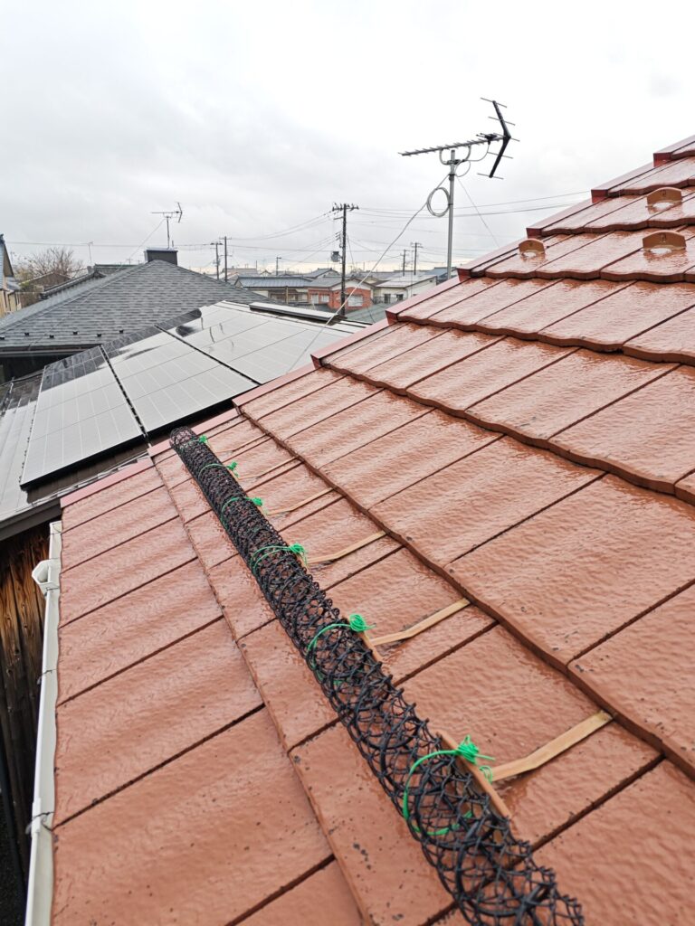 雪止め、軒先雪止装置、ゆきもちくん、屋根からの落雪を防ぐ。新発田市